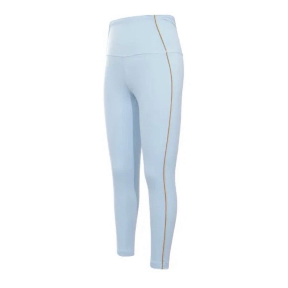 Nike Dri-Fit Yoga Ruched Leggings Women’s S Blue Rainbow Stripe High Rise Gym